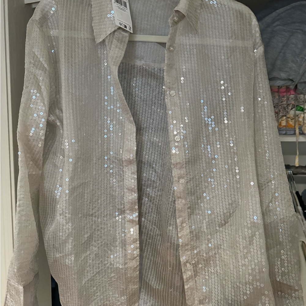 Mango Silver Skirt Set